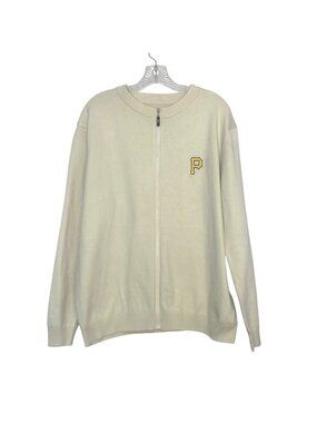Pittsburgh Pirates PNC Bank Full Zip Cardigan Sweater Mens XL Cream